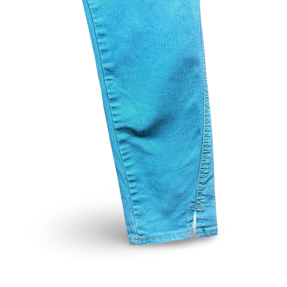 Free People Teal Skinny Cropped Jeans 28 Women's Turquoise Herringbone Slim Leg - Picture 3 of 7